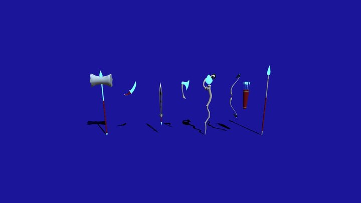 A set of weapons 3D Model