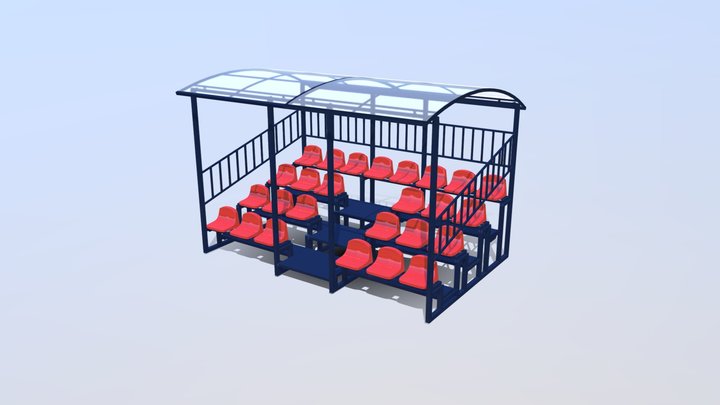 4rows Roof Tribune1 3D Model