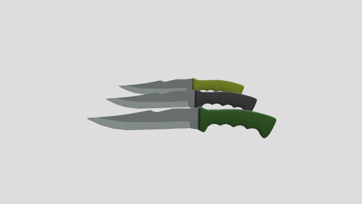 Army Knifes Lowpoly 3D Model