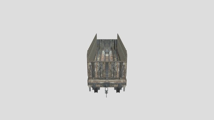 Early 20th Century Train Stakecar 3D Model