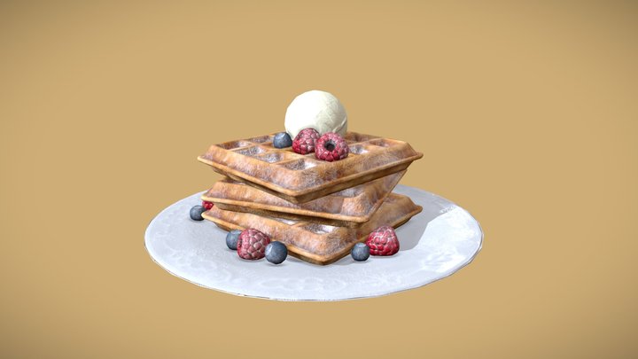 Belgian waffles 3D Model