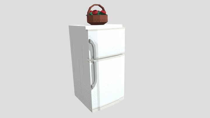 Fridge stylized (pixel & lowpoly) 3D Model