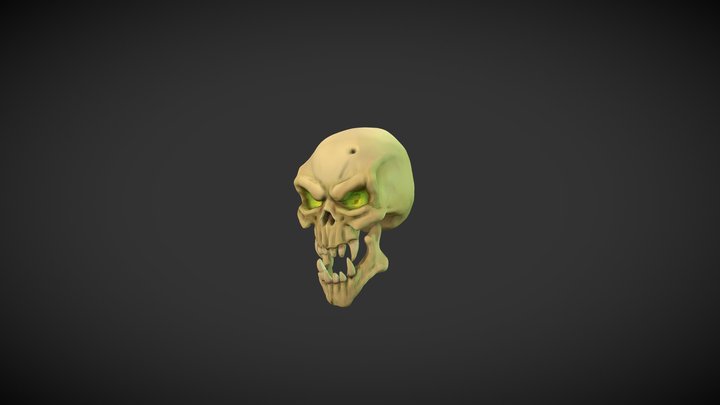 Skeleton Head WIP 3D Model
