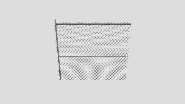 Clean and Rusty Chain Link Fence 3D Model
