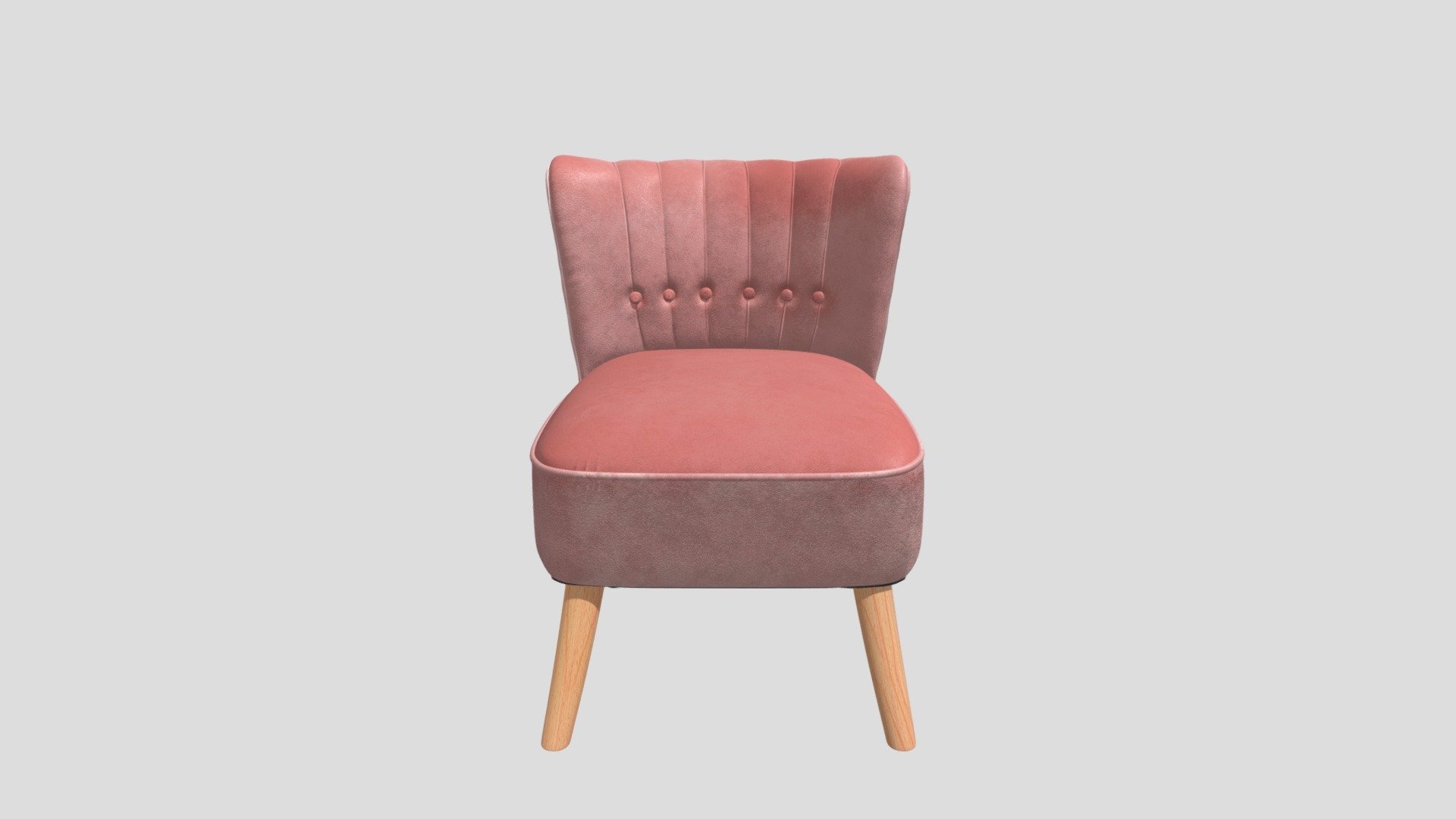 pink velvet chair 3D model by Krithikahari [854914a] Sketchfab