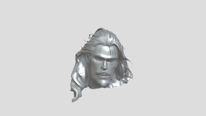 long-haired person with wavy hair 3D Model
