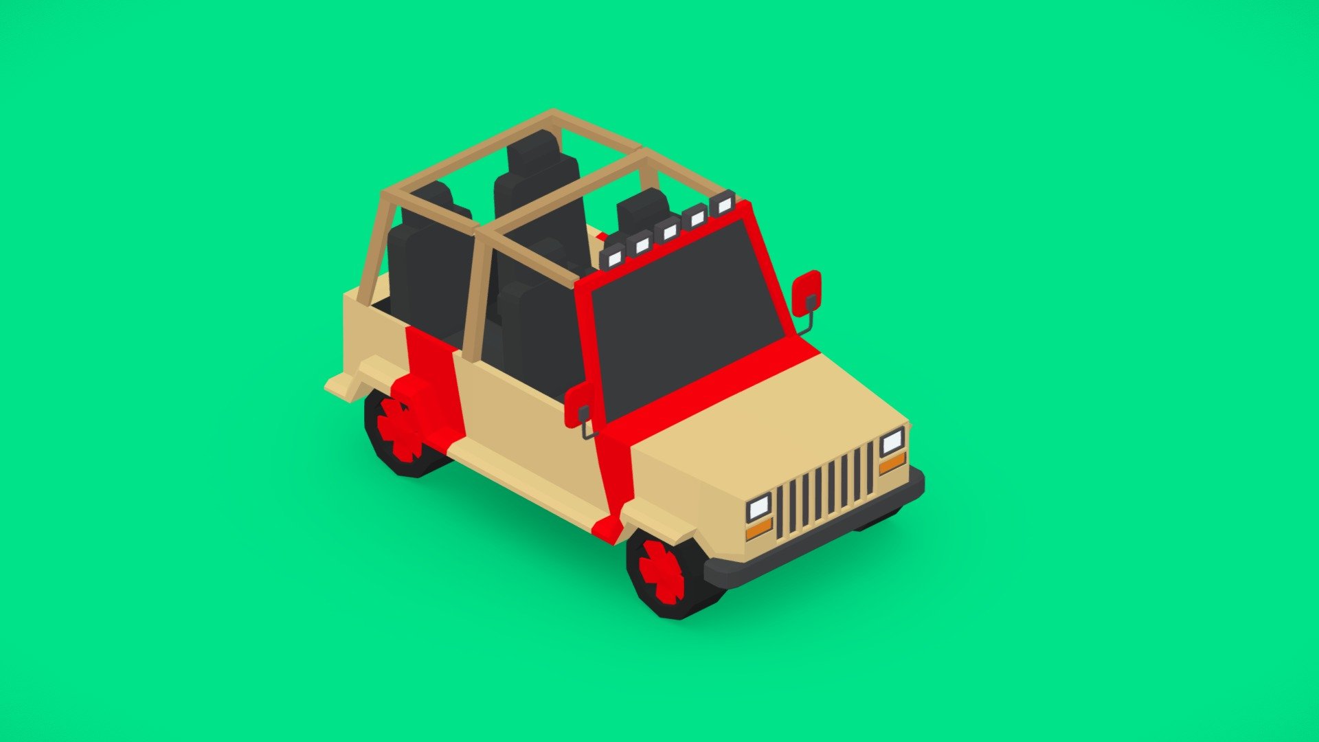 Jurassic car - 3D model by The Space Cake (@thespacecake) [854a4f5 ...