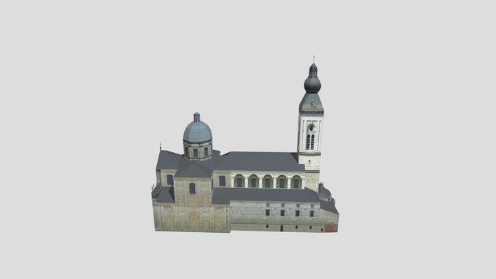 3DLowpoly model of St.Peter'sAbbey,Ghent,Belgium 3D Model