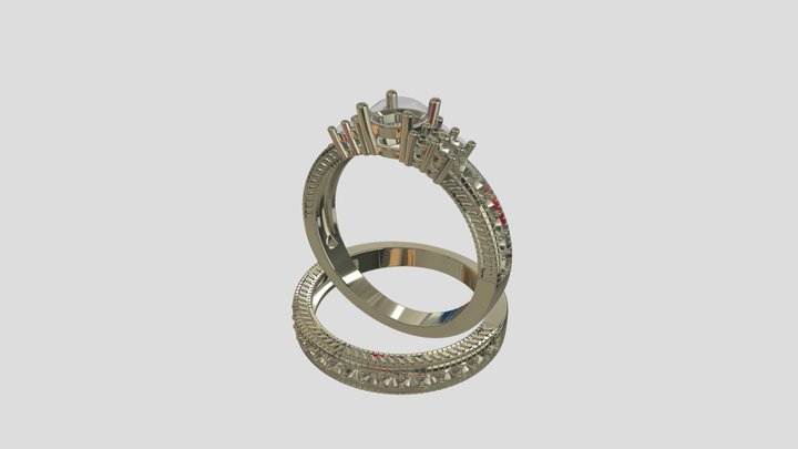 AHR028 goldring wedding engagement luxury – Free 3D Model STL