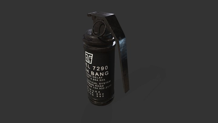 Flash Bang Grenade 3D Model