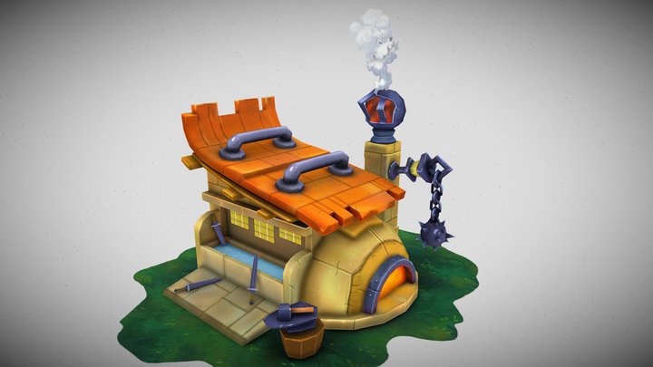 forge iron，house 3D Model