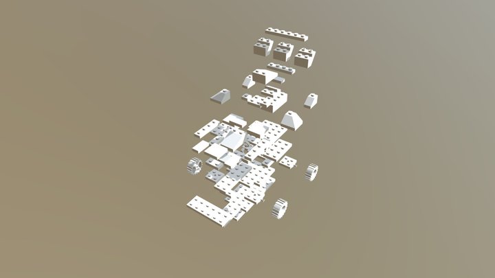 Exploded View - Lego Car Toy 3D Model