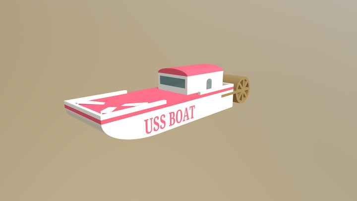 Steam Paddle Boat 3D Model
