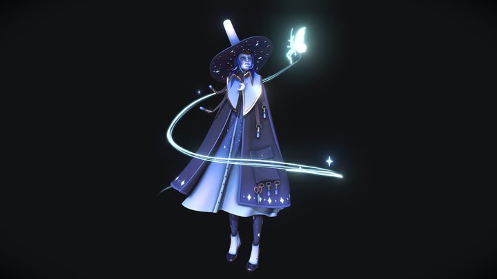 Moon Light Witch 3D Model