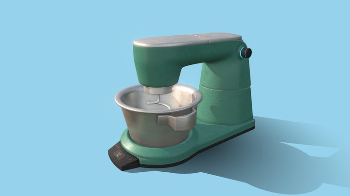 Food Stand Green Mixer 3D Model