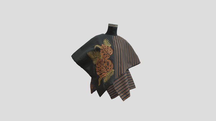 Blouse Tenun Tunik Wanita 3D Model