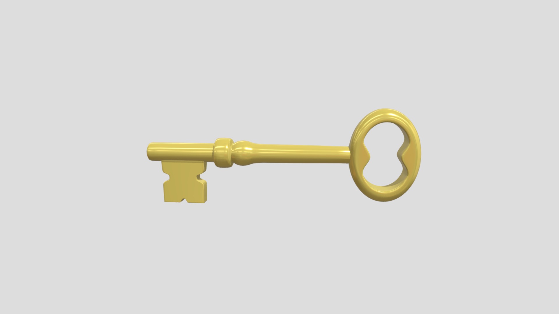 3D model Key - This is a 3D model of the Key. The 3D model is about a yellow and silver key chain.