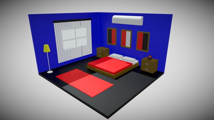 Quarto low-poly 3D Model