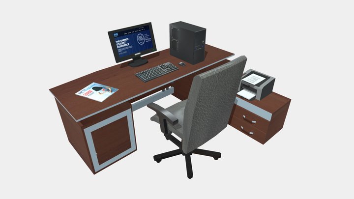 Office Desk in VR 3D Model