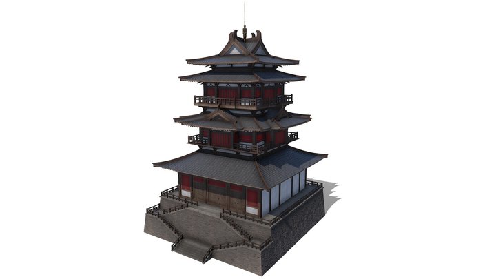 Asian Castle 3D Model
