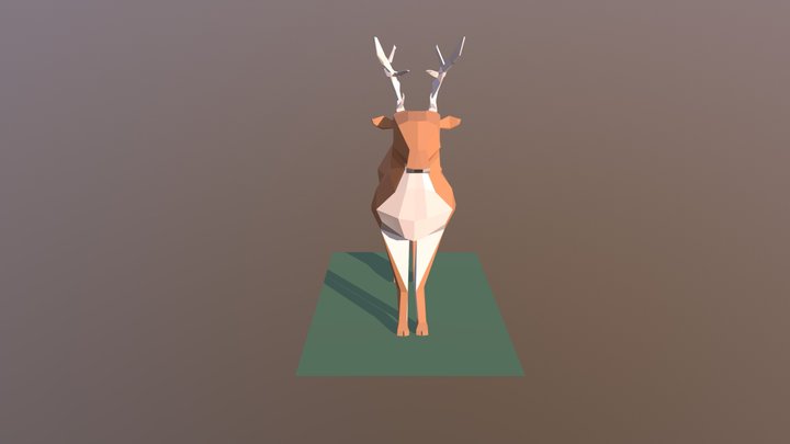Low poly deer animation 3D Model