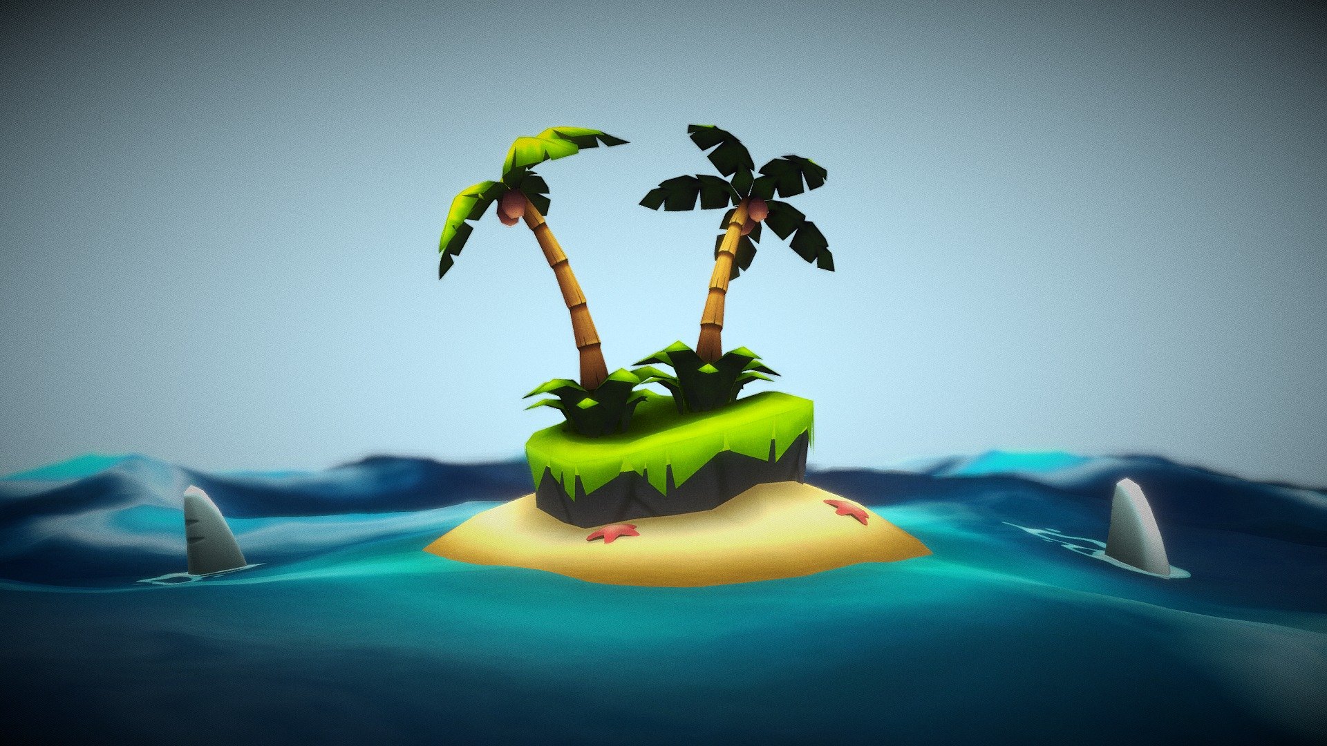Desert Island - 3D model by ap.oinonen [8561c2a] - Sketchfab
