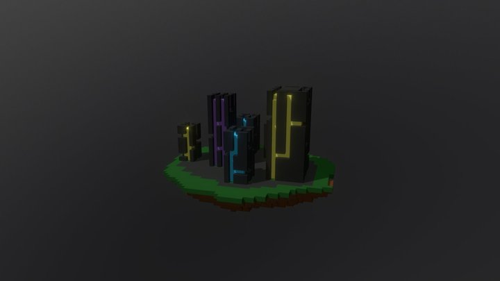 Neon Island 3D Model