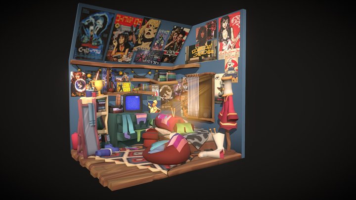 DAE CRIB: 90's Teenage Room 3D Model