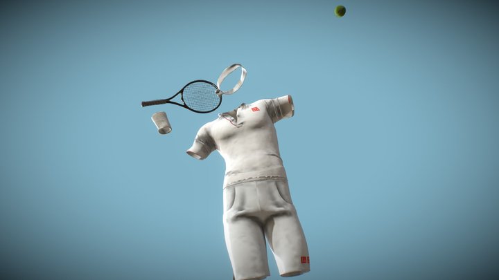 Roger Federer Wimbledon Uniqlo Clothes 3D Model