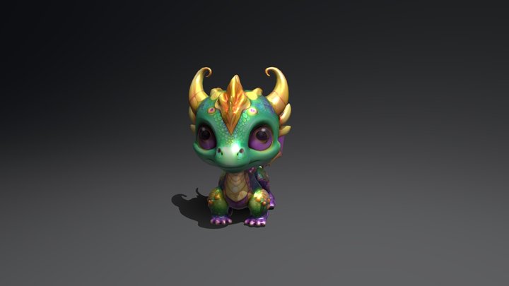 Cute Dragon 3D Model