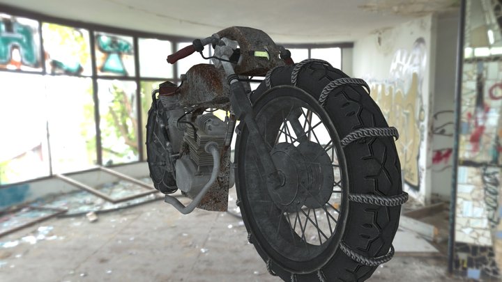 Apocalyptic Motorcycle 3D Model