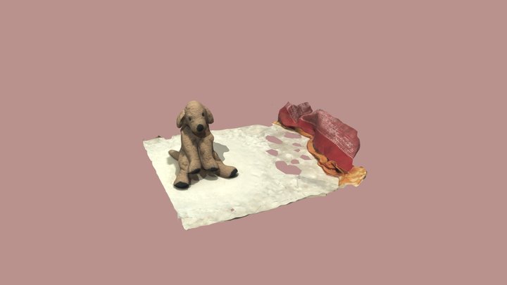 Cute plush dog 3D Model