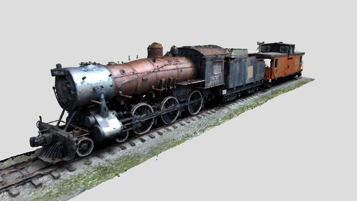 Engine 1531 steam locomotive 3D Model