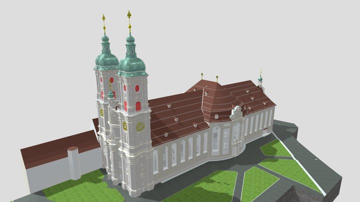 St. Gallen SG, Kathedrale Stiftsbezirk 3D Model
