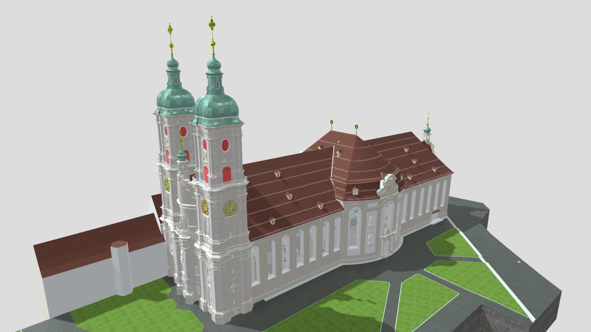 St. Gallen SG, Kathedrale Stiftsbezirk — Sketchfab embed 3D viewer