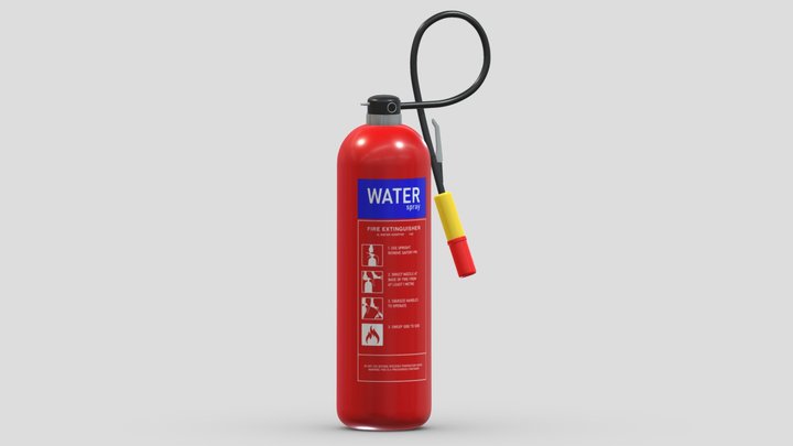 Water Mist Fire Extinguisher 3D Model