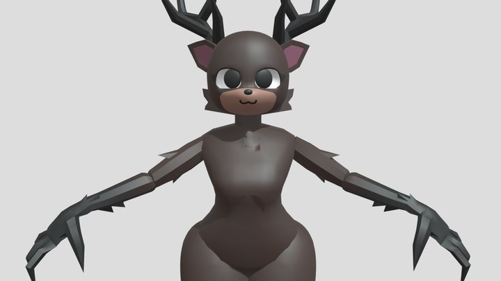 deer female from 99 night in the forest v2 (rig) – Modello 3D gratuito STL