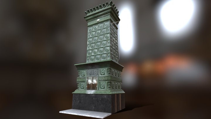 Fancy Scandinavian Fireplace 3D Model
