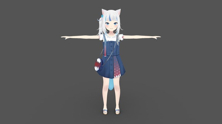 Gawr Gura - Casual Outfit 3D Model