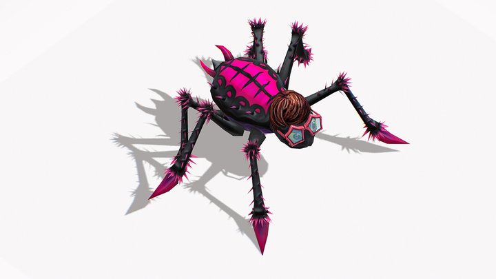 Animated Funny Cartoon Insect Spider Elvis 3D Model