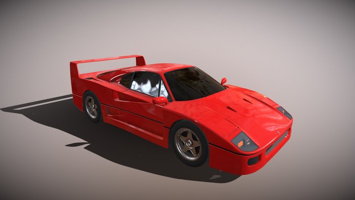 Highpoly Ferrari F40 3D Model