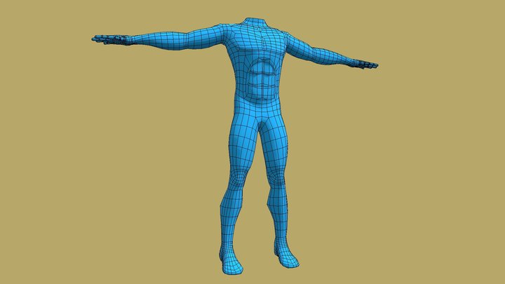 Game Animetion Ready Low Poly Base Male 3D Model