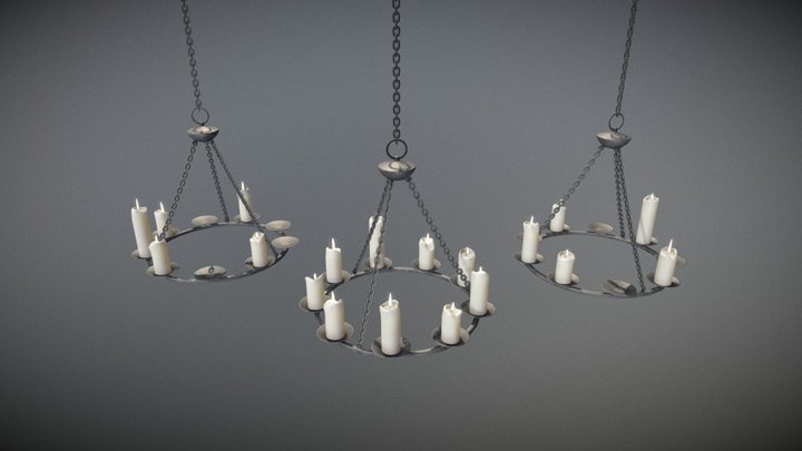 Set of ceiling chandeliers 3D Model