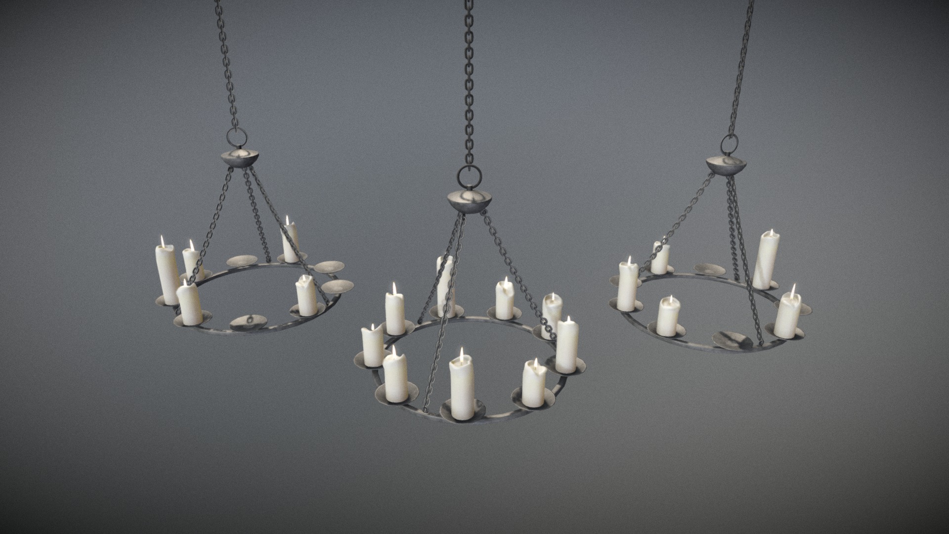3D model Set of ceiling chandeliers - This is a 3D model of the Set of ceiling chandeliers. The 3D model is about a close-up of a necklace.