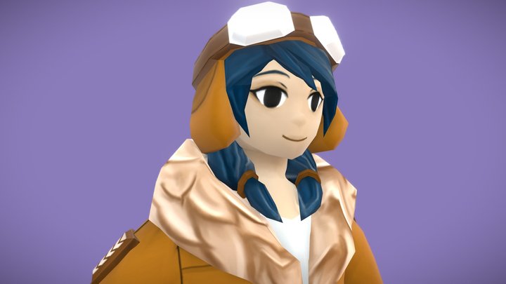Aviator Girl 3D Model