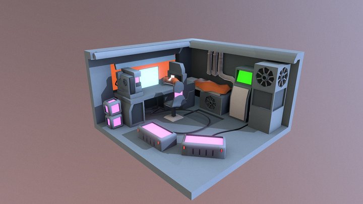 Episode 86 - CYBER PUNK ROOM 3D Model