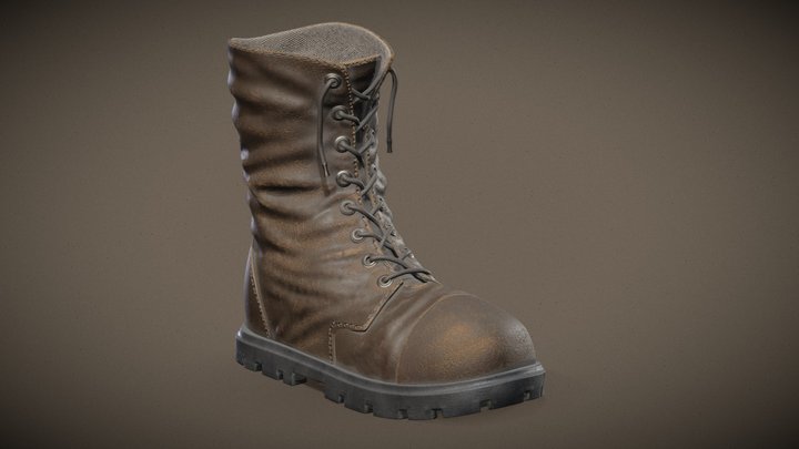 Old dusty boot 3D Model