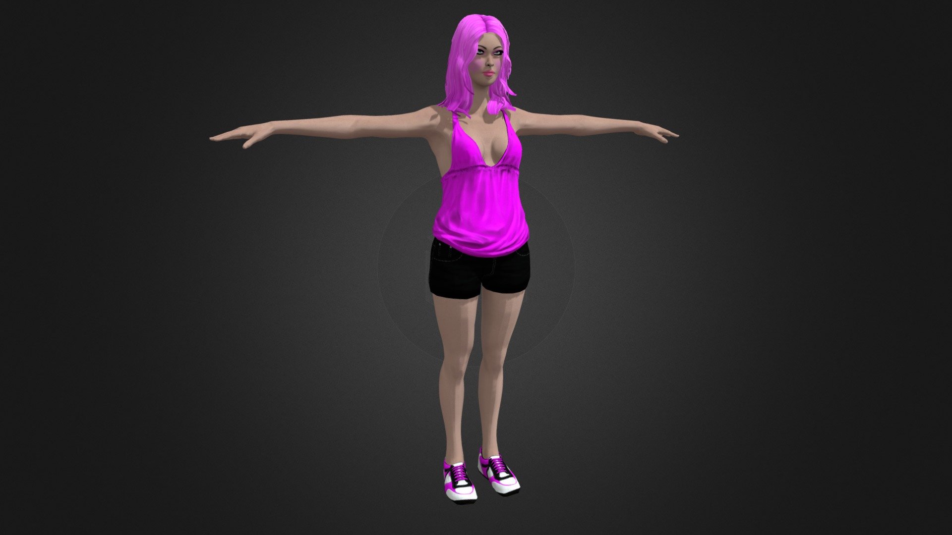 Pink Girl Download Free 3d Model By Samsikua [8580d39] Sketchfab