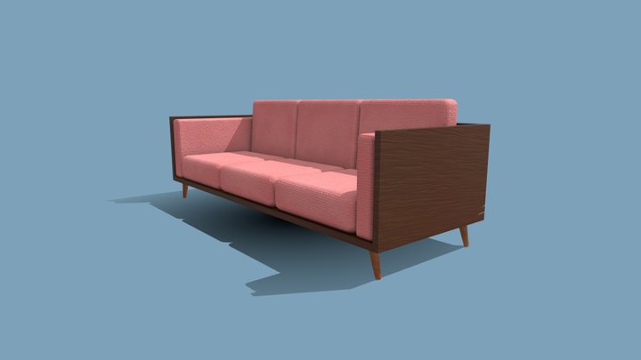 Retro Couch 3D Model