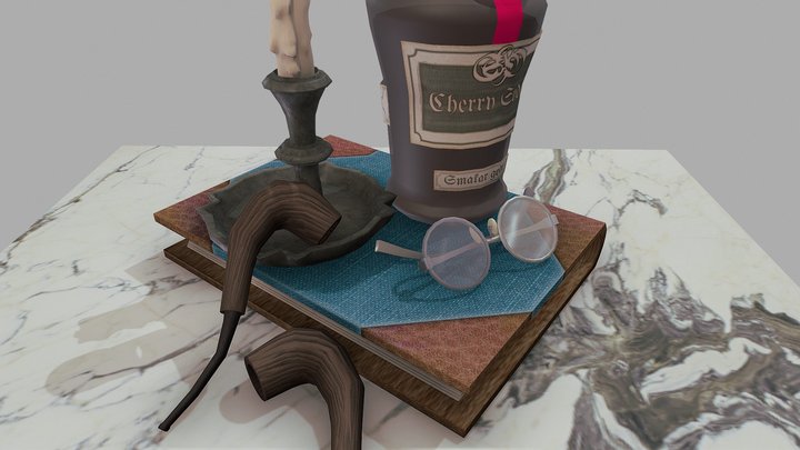 Book study coloured 3D Model